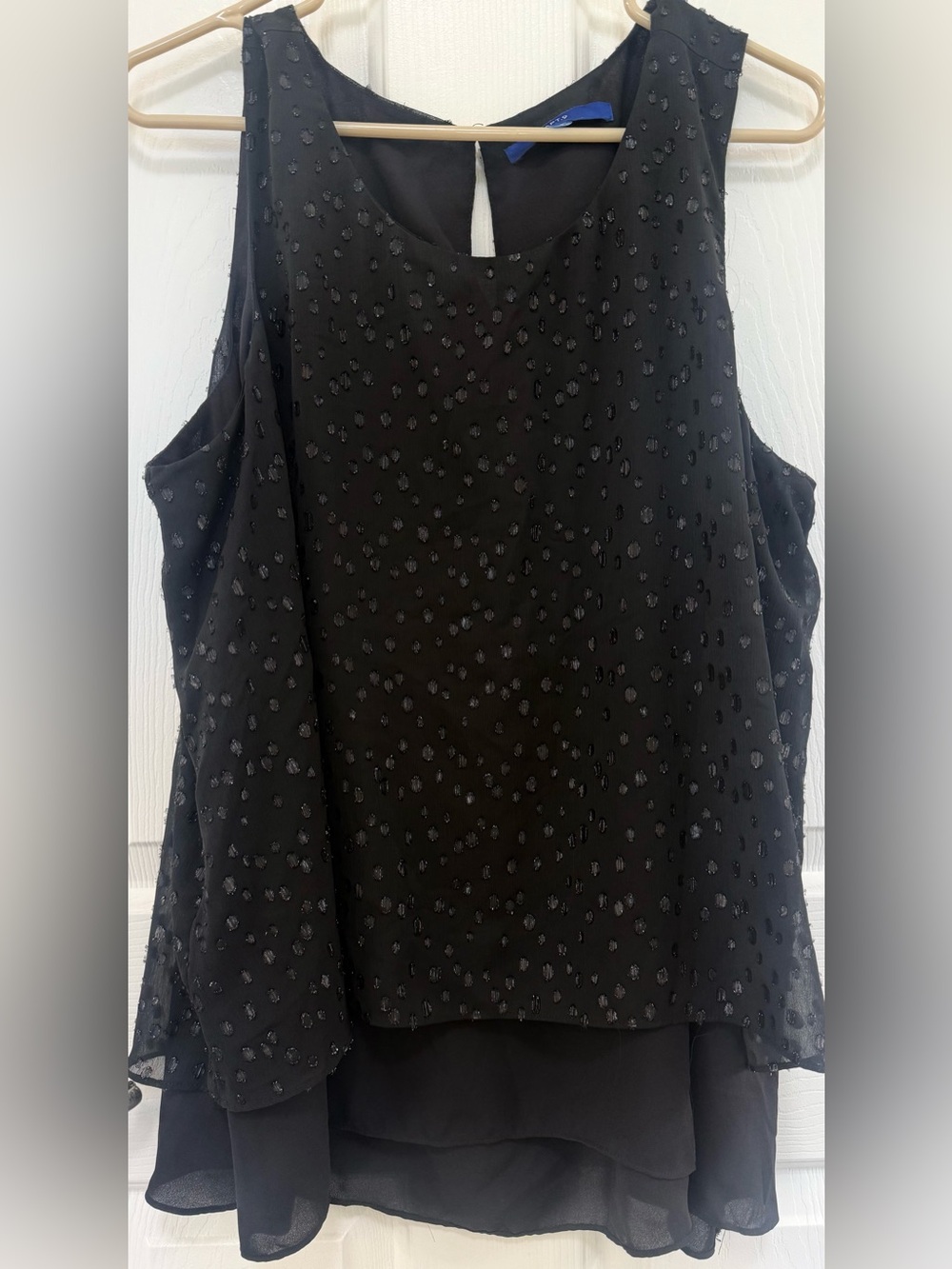 Apt. 9 Black Sleeveless Layered Tank Top